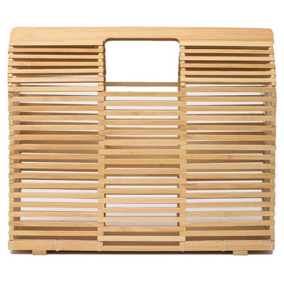 Straw Studios Handbags - Bamboo Structured Boxy Bag - NEW